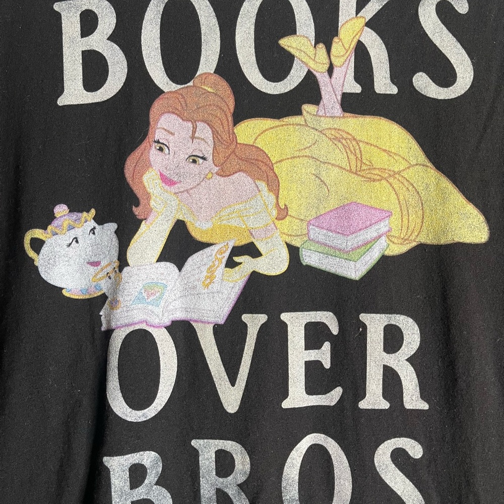 Disney Belle 'Books Over Bros' Black Tee